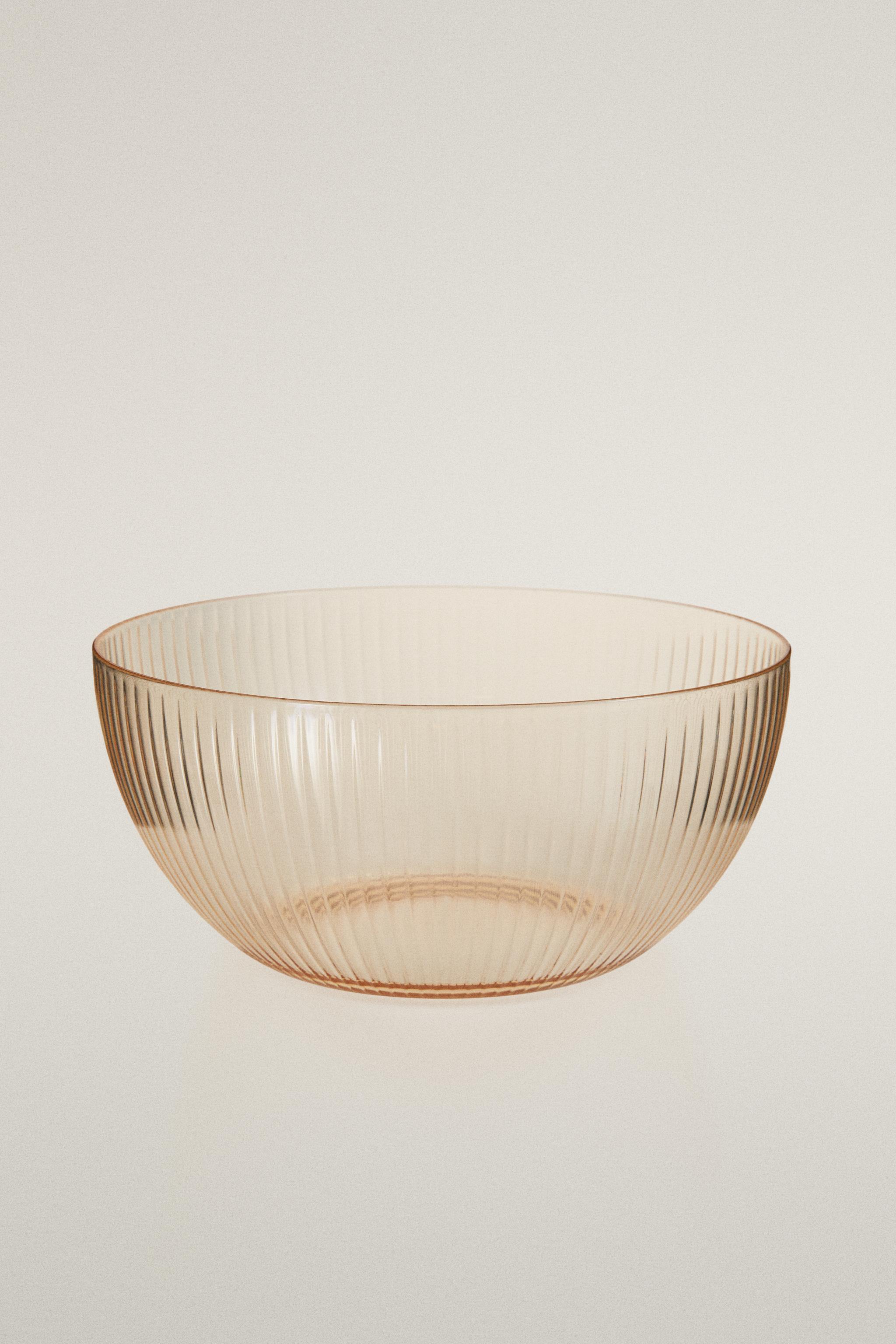 STRIPED ACRYLIC SALAD BOWL